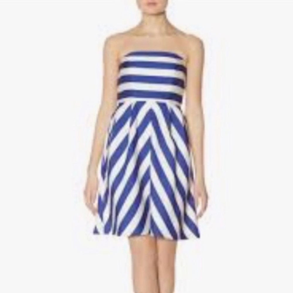 Outback Red x The Limited Striped Strapless Dress